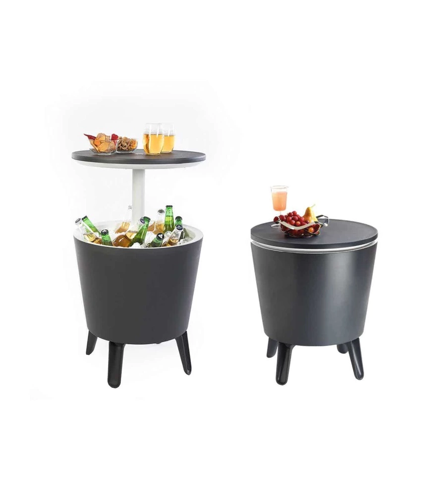 TAVOLINO PORTAGHIACCIO PORTATILE KETER "COOL BAR" GRAFITE, 49,5X49,5X84,5 CM